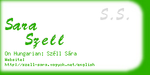 sara szell business card